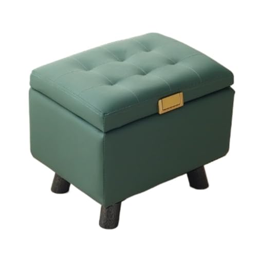 SHCHNA Moderner Fusshocker Ottomane Fußhocker Mit Stauraum, Rechteckig, Fußstütze, Leder Sitzhocker(Grün) von SHCHNA