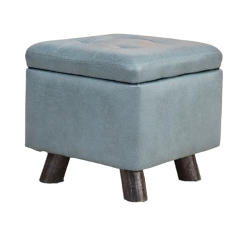 SHCHNA Moderner Fusshocker Ottomane Fußstütze Mit Stauraum for Wohnzimmer, Schlafzimmer, Dekorative Wohnmöbel Sitzhocker(Blue) von SHCHNA