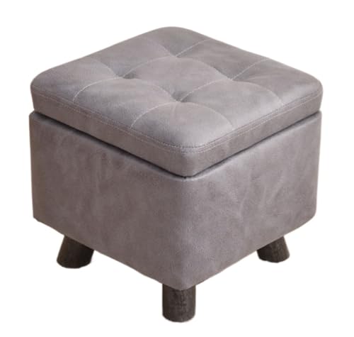 SHCHNA Moderner Fusshocker Ottomane Fußstütze Mit Stauraum for Wohnzimmer, Schlafzimmer, Dekorative Wohnmöbel Sitzhocker(Grey) von SHCHNA