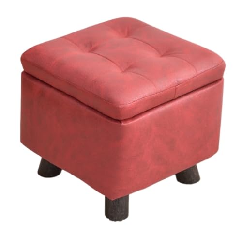 SHCHNA Moderner Fusshocker Ottomane Fußstütze Mit Stauraum for Wohnzimmer, Schlafzimmer, Dekorative Wohnmöbel Sitzhocker(Rood) von SHCHNA