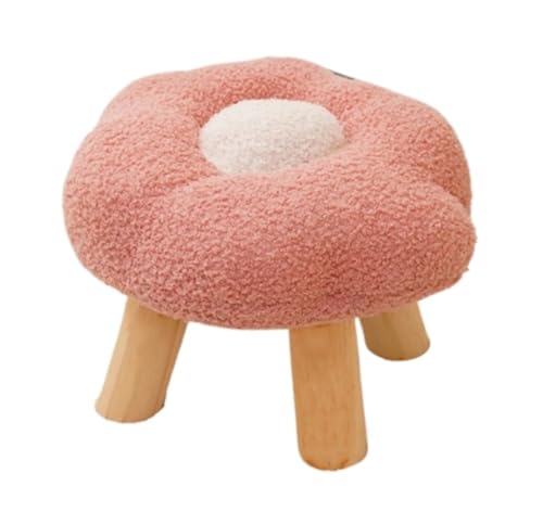 SHCHNA Moderner Fusshocker Ottomane Fußstütze Sofa Fußhocker Bequeme Pouf Blume Form for Schlafzimmer Sitzhocker(Pink) von SHCHNA