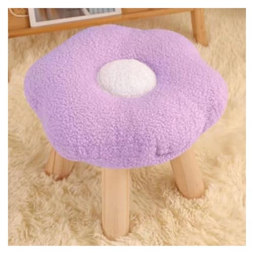 SHCHNA Moderner Fusshocker Ottomane Fußstütze Sofa Fußhocker Bequeme Pouf Blume Form for Schlafzimmer Sitzhocker(Purple) von SHCHNA