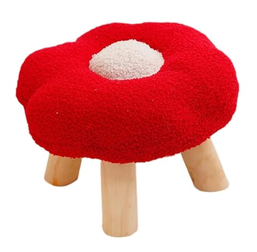 SHCHNA Moderner Fusshocker Ottomane Fußstütze Sofa Fußhocker Bequeme Pouf Blume Form for Schlafzimmer Sitzhocker(Rood) von SHCHNA