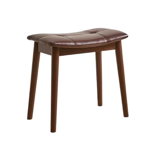 SHCHNA Moderner Fusshocker Ottomane Gebogener Fußhocker Aus Massivem Holz, Multifunktionaler, Bequemer Sitz Sitzhocker(Dark Brown) von SHCHNA