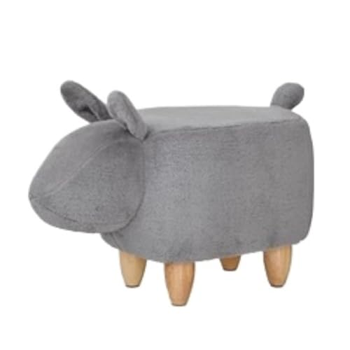SHCHNA Moderner Fusshocker Ottomane Kaninchenförmiger Fußhocker Aus Weichem Plüsch Mit Holzbeinen for Das Zimmer Sitzhocker(Gray) von SHCHNA