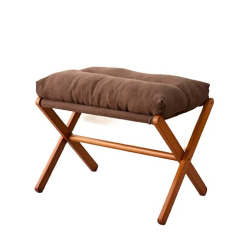 SHCHNA Moderner Fusshocker Ottomane Klappbarer Fußhocker Mit Holzrahmen Und Stoffkissen Sitzhocker(Brown) von SHCHNA