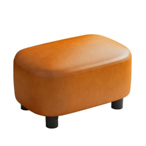 SHCHNA Moderner Fusshocker Ottomane Moderner Fußhocker, Niedriger Hocker, Weich Gepolstert, Mit Beinen for Das Wohnzimmer Sitzhocker(Orange) von SHCHNA