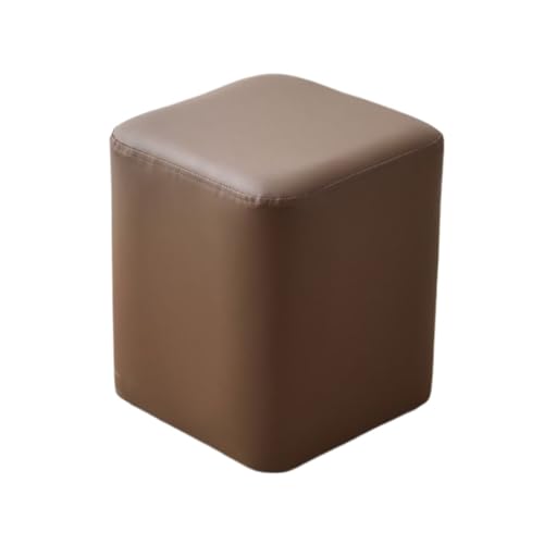 SHCHNA Moderner Fusshocker Ottomane Moderner Quadratischer Fußhocker Aus Weichem Kunstleder for Das Wohnzimmer Sitzhocker(Brown) von SHCHNA