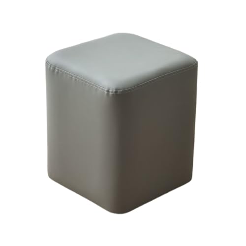 SHCHNA Moderner Fusshocker Ottomane Moderner Quadratischer Fußhocker Aus Weichem Kunstleder for Das Wohnzimmer Sitzhocker(Gray) von SHCHNA