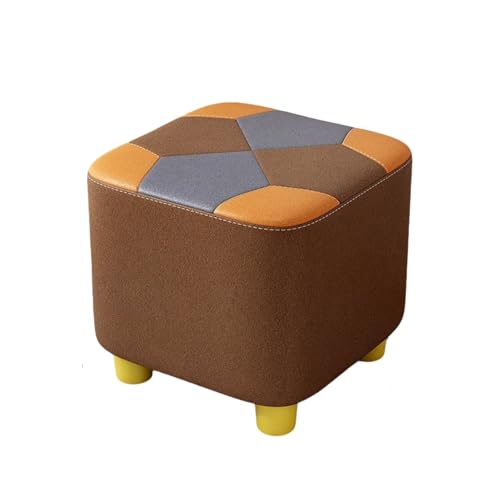 SHCHNA Moderner Fusshocker Ottomane Multifunktionaler Quadratischer Fußhocker, Atmungsaktives Gewebe, Weiches Kissen Sitzhocker(Brown) von SHCHNA