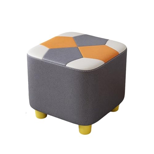 SHCHNA Moderner Fusshocker Ottomane Multifunktionaler Quadratischer Fußhocker, Atmungsaktives Gewebe, Weiches Kissen Sitzhocker(Gray) von SHCHNA