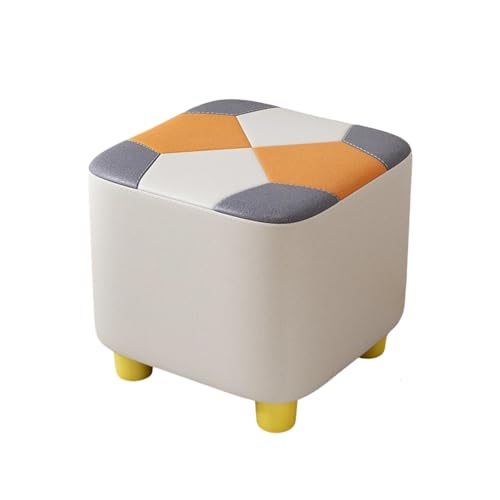 SHCHNA Moderner Fusshocker Ottomane Multifunktionaler Quadratischer Fußhocker, Atmungsaktives Gewebe, Weiches Kissen Sitzhocker(White) von SHCHNA