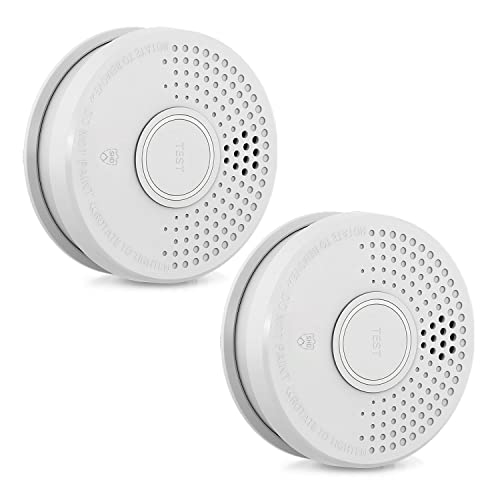 SHD Rauchmelder Set wechselbare Batterien (2X) - DIN EN14604 Geprüft & BSI-Zertifiziert, Brandmelder mit Stummschaltung & Selbsttest Funktion, Rauchmelder Magnethalter geeignet, Feuermelder DOF39 von SHD