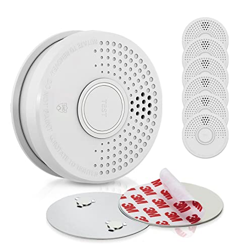 SHD by OneConcept Rauchmelder mit Magnethalterung, 7X Mini-Rauchmelder, Feuermelder mit Batterie, Rauchmelder für Küche, Büro, Wohnwagen, 7er-Set Brandmelder mit Testfunktion & Stummschaltung von SHD