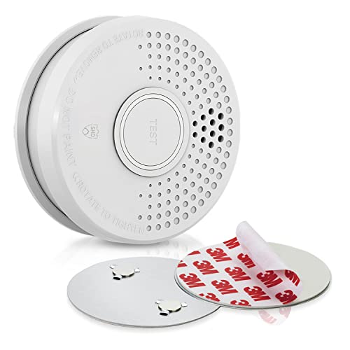 SHD by OneConcept Rauchmelder mit Magnethalterung, 1x Mini-Rauchmelder, Feuermelder mit Batterie, Rauchmelder für Küche, Büro, Wohnwagen, Optischer Sensor Brandmelder mit Testfunktion & Stummschaltung von SHD