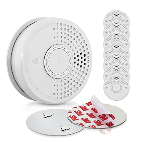 SHD by OneConcept Rauchmelder mit Magnethalterung, 8X Mini-Rauchmelder, Feuermelder mit Batterie, Rauchmelder für Küche, Büro, Wohnwagen, 8er-Set Brandmelder mit Testfunktion & Stummschaltung von SHD