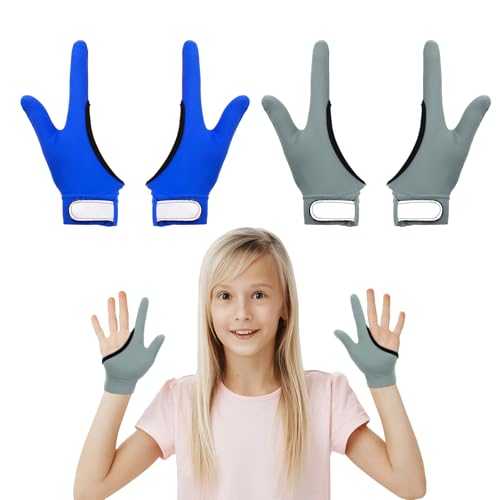 4Pcs Daumen Saugen Guard Handschuhe Kinder Kau-Kompressionshandschuhe Kinder Stoppen Daumenlutschen und Fingerbeißen für Alter 5-13 (Blau+Grau) von SHDGFB