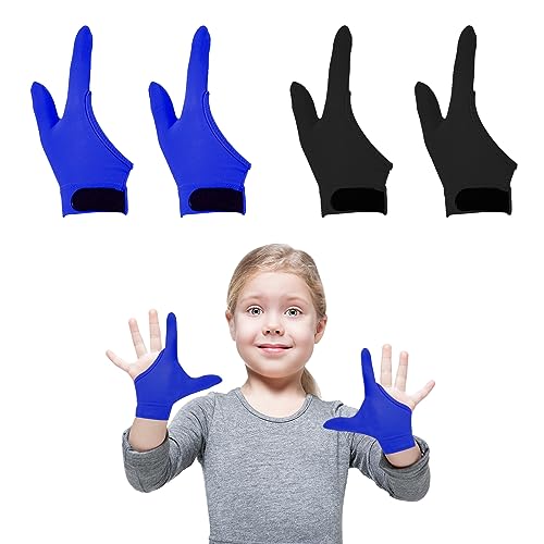 4Pcs Daumen Saugen Guard Handschuhe Kinder Kau-Kompressionshandschuhe Kinder Stoppen Daumenlutschen und Fingerbeißen für Alter 5-13 (Blau+Schwarz) von SHDGFB