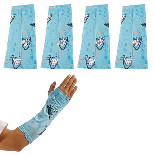 4er-Pack Arm Cast Cover Elastische Kurzgipsabdeckungen Protektor Arm Sling Sleeve Cast Dekorationen für Arm Bad Dusche Cast Wound Cover Waschbarer Bezug (Haifisch) von SHDGFB