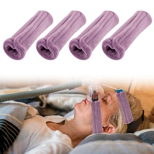 4er-Pack CPAP-Gurtabdeckungen, Gurtkomfortpolster, weiche CPAP-Gesichtspolster, Gesichtspolster Universal und Komfort-Kopfbedeckungspolster zur Reduzierung von roten Flecken (Dunkelviolett) von SHDGFB