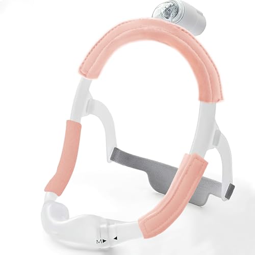 CPAP-Bandabdeckungen, CPAP-Maskenrahmenabdeckungen kompatibel mit DreamWear oder ResMed AirFit Masken Kopfband - Wiederverwendbare Bandpolster, Haarschutz-Gesichtskissen-Pads (Rosa) von SHDGFB
