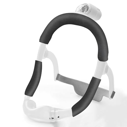 Satin CPAP-Maske Riemen Abdeckungen, CPAP-Maske Rahmen Abdeckungen kompatibel mit DreamWear oder ResMed AirFit Silky Satin Kopfbedeckung Set Gesicht Kissen Pads (Dunkelgrau) von SHDGFB