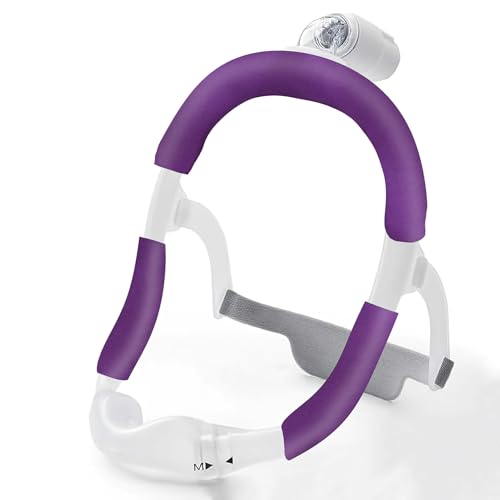 Satin CPAP-Maske Riemen Abdeckungen, CPAP-Maske Rahmen Abdeckungen kompatibel mit DreamWear oder ResMed AirFit Silky Satin Kopfbedeckung Set Gesicht Kissen Pads (Dunkelviolett) von SHDGFB