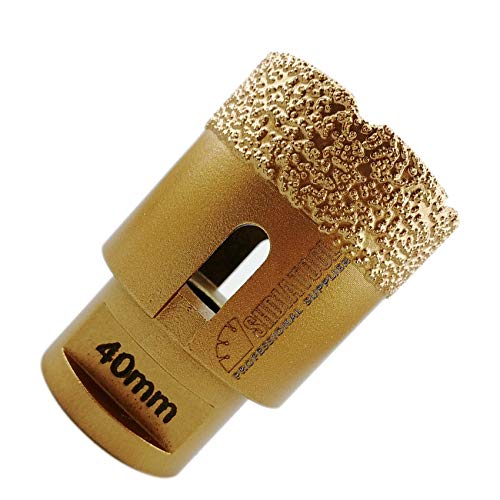 SHDIATOOL 1PK Golden Dry Diamond Drill Core Bit Vacuum Brazed Drilling Porcelain Tile Granite Marble von SHDIATOOL