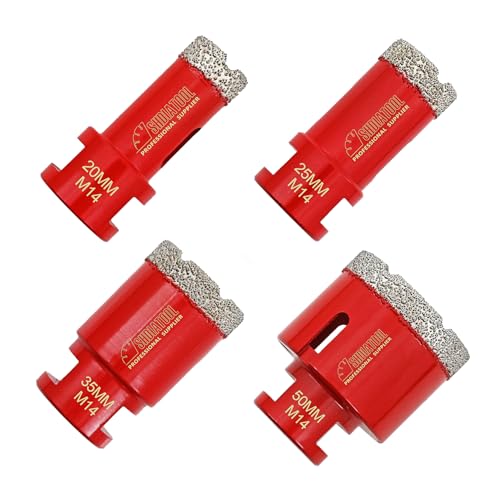 SHDIATOOL A Set Red Dry Diamond Drill Core Bit Diameter Vacuum Brazed Drilling Porcelain Tile Granite Marble von SHDIATOOL