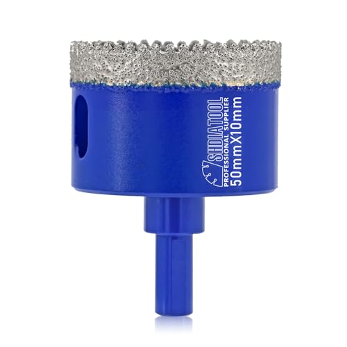 SHDIATOOL Diamant Bohrkrone Fliesen Lochschneider Werkzeug Lochsäge Dreikant-Schaft Gewinde für Porzellan Fliesen Marmor Keramik Granit, 50mm Bohrer von SHDIATOOL