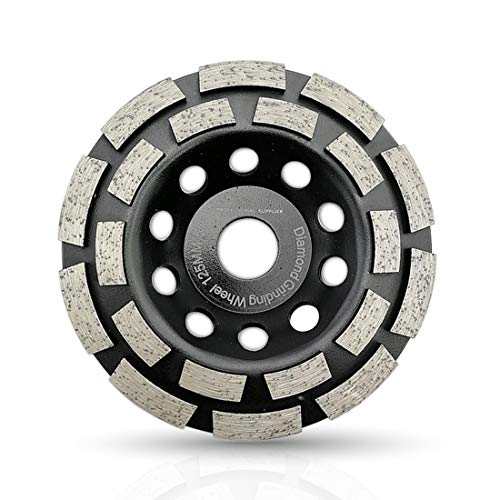 SHDIATOOL Diamant Schleiftopf 125mm Doppelreihig Diamanttopfschleifer Schleifscheibe für Beton Mauerwerk Granit Marmor Naturstein von SHDIATOOL