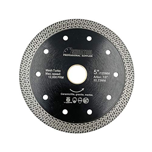 SHDIATOOL Diamant Trennscheibe 125MM mit Mesh Turbo Rim Segment Schneiden Fliesen Keramik Granit Marmor SHDIATOOL Diamant Trennscheibe 125MM mit Mesh Turbo Rim Segment Schneiden Fliesen Keramik Granit Marmor von SHDIATOOL