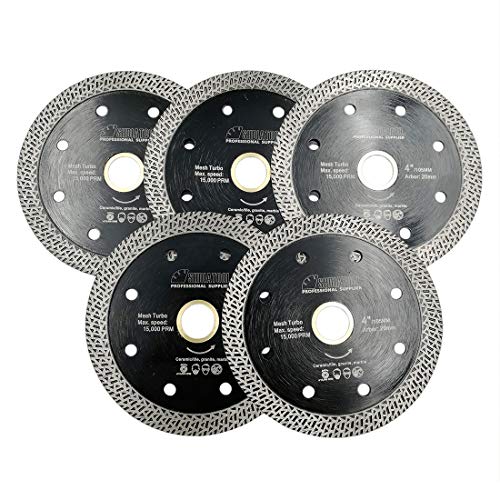 SHDIATOOL Diamant Trennscheibe 5 Stücke 105MM mit Mesh Turbo Rim Segment Schneiden Fliesen Keramik Granit Marmor von SHDIATOOL
