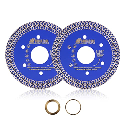 SHDIATOOL Diamant-Trennscheibe Ø85mm, Diamantklinge mit X Felgensegment für Schneiden von Feinsteinzeug Porzellan Fliesen Granit Marmor Keramik,2 Stück SHDIATOOL Diamant-Trennscheibe Ø85mm, Diamantklinge mit X Felgensegment für Schneiden von Feinsteinzeug Porzellan Fliesen Granit Marmor Keramik,2 Stück von SHDIATOOL