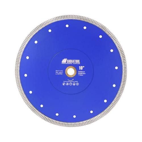 SHDIATOOL Diamant-Trennscheibe Ø250mm, Diamantklinge mit X Felgensegment für Schneiden von Feinsteinzeug Porzellan Fliesen Granit Marmor Keramik SHDIATOOL Diamant-Trennscheibe Ø250mm, Diamantklinge mit X Felgensegment für Schneiden von Feinsteinzeug Porzellan Fliesen Granit Marmor Keramik von SHDIATOOL