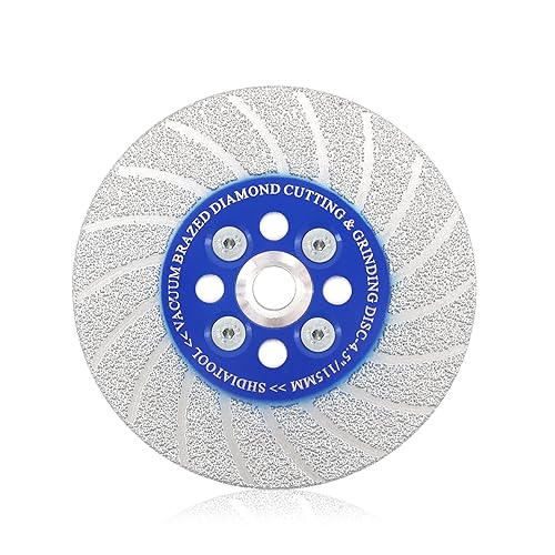 SHDIATOOL Diamant-Trennscheibe-Schleifscheibe 115MM Granit Sägeblatt Beidseitig vakuumgelötetes Fliesen Diamantblatt Wellenform für Marmor Beton Stein Porzellan Keramik M14 Gewinde SHDIATOOL Diamant-Trennscheibe-Schleifscheibe 115MM Granit Sägeblatt Beidseitig vakuumgelötetes Fliesen Diamantblatt Wellenform für Marmor Beton Stein Porzellan Keramik M14 Gewinde von SHDIATOOL
