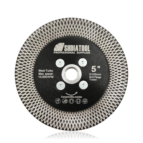 SHDIATOOL Diamant-Trennscheibe Schleifteller - 125MM Granit Sägeblatt Doppelseitige vakuumgelötete Fliese Diamantblatt X-Mesh Form für Marmor Beton Stein Porzellan Keramik M14 Gewinde SHDIATOOL Diamant-Trennscheibe Schleifteller - 125MM Granit Sägeblatt Doppelseitige vakuumgelötete Fliese Diamantblatt X-Mesh Form für Marmor Beton Stein Porzellan Keramik M14 Gewinde von SHDIATOOL