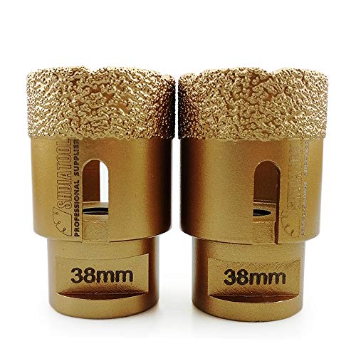 SHDIATOOL Diamantbohrer 2 Stücke 38mm Lochsäge Bohrkrone M14 Gewinde für Porzellan Fliese Keramik Granit Marmor Trockenbohren SHDIATOOL Diamantbohrer 2 Stücke 38mm Lochsäge Bohrkrone M14 Gewinde für Porzellan Fliese Keramik Granit Marmor Trockenbohren von SHDIATOOL