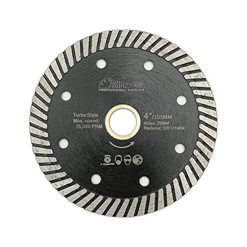 SHDIATOOL Dry Diamond Turboklinge Durchmesser 4 Zoll Heißgepresstes Schmal Multi Löcher Trennscheibe für Granit Marmor Beton (105mm) von SHDIATOOL