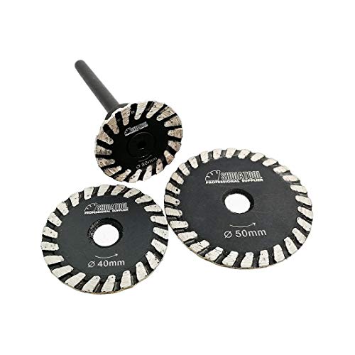 Shdiatool Mini-Sägeblatt mit abnehmbarem 6 mm Schaft zum Schneiden von Gravuren, Granit, Marmor, Stein, Beton, 3 Stück von SHDIATOOL