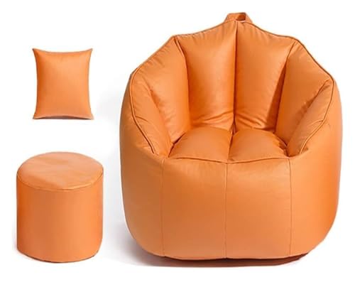 SHEDIE Sitzsack, Sitzsackstuhl, Lazy Sofa Einzelsitzsack Flauschiger Sitzsack Lesesessel Riesensitzsack(Orange) von SHEDIE