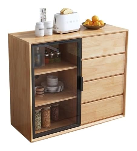 SHEDIE Stilvolles Esszimmer-Sideboard, Sideboard, modernes, Schlichtes aus Massivholz, Wohnzimmer-Wand-Teeschrank, Heimküche, Lagerschrank(A) von SHEDIE