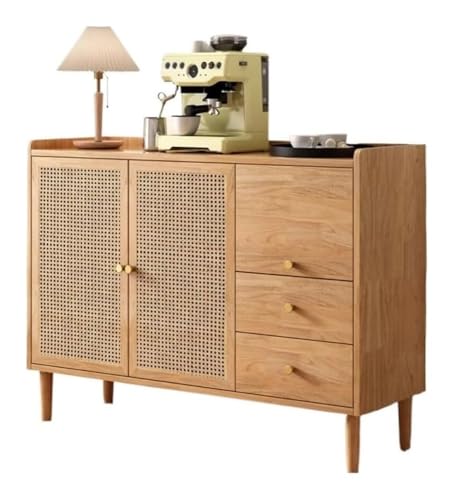 Stilvolles Esszimmer-Sideboard, schlicht und stilvoll, komplett aus Massivholz, Aufbewahrungsschrank, for Zuhause Wohnzimmer mit Schiebetür von SHEDIE