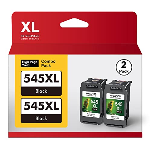 2er Set PG 545 XL Schwarz Ersatz für Canon Druckerpatronen 545 546 Multipack Black für MX495 Patronen Pixma TS3150 TR4550 MG3050 TR4551 MG2950 MX490 MG2555s TS3350 MG2550s (2 Schwarz) von SHEENGO