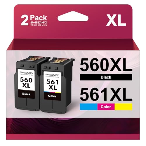 SHEENGO PG-560XL CL-561XL Kompatibel für Canon Druckerpatronen 560 561 PG 560 XL Black CL-561 XL 560XL 561XL für Canon TS5350i Druckerpatronen TS7450i TS7450a TS5350a TS5351i TS5350 TS7451a TS5351a SHEENGO PG-560XL CL-561XL Kompatibel für Canon Druckerpatronen 560 561 PG 560 XL Black CL-561 XL 560XL 561XL für Canon TS5350i Druckerpatronen TS7450i TS7450a TS5350a TS5351i TS5350 TS7451a TS5351a von SHEENGO