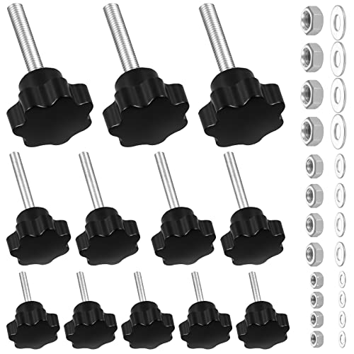 Knpwer 30 PCS M4 M6 M8 Sterngriffschraube,3 Größen Sterngriffschraube Klemmknopf,Innengewinde Mutter Klemmknopf Griff von Knpwer