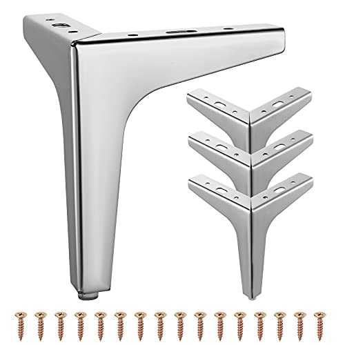 Knpwer 4 Stück Metalldreieck Möbel Füße,4 inch 10 cm Möbel Tischbeine,Füße für Sofas und Sessel,Ersatz Dreieck Schrank Füße für Schrank, Sofa, Stuhl, Couchtisch mit Schrauben von Knpwer