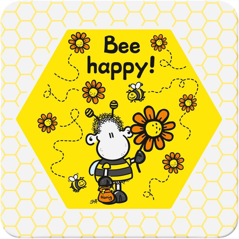 Untersetzer »Bee happy!« von SHEEPWORLD
