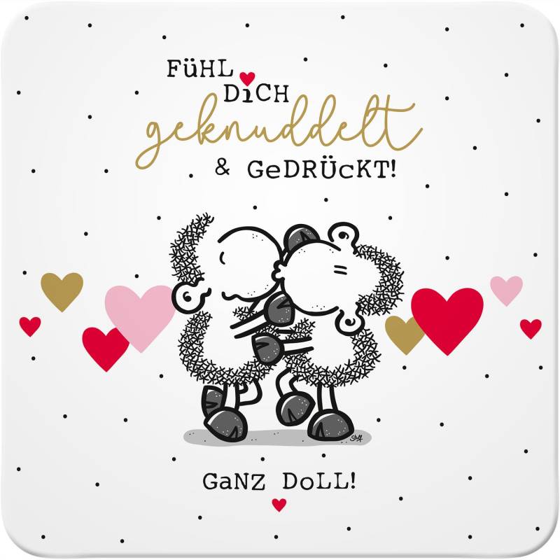 Untersetzer »Fühl Dich geknuddelt & gedrückt!« von SHEEPWORLD