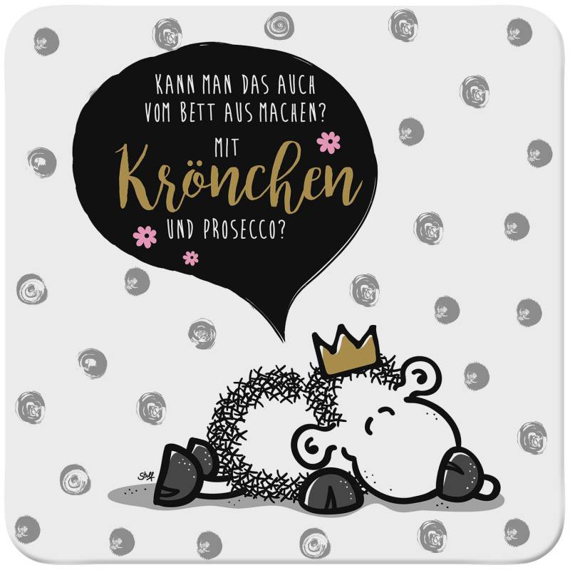 Untersetzer »Mit Krönchen und Prosecco« von SHEEPWORLD